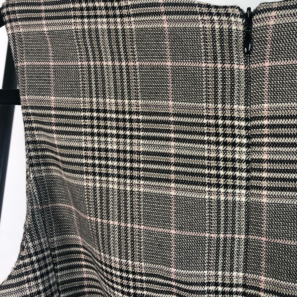 French Connection Amati Gray and Pink Plaid Check Jumper Dress - Picture 5 of 7